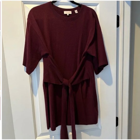 Ted Baker Olympy Burgundy Maroon Long Sweater or Dress size small nwot - Picture 5 of 8